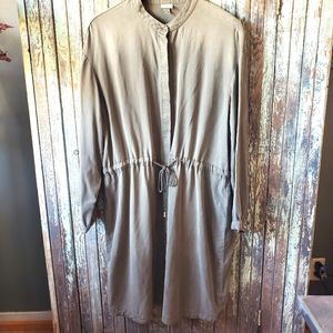 A N D E A W Y  XXL Olive Green Dress with Drawstring Belt